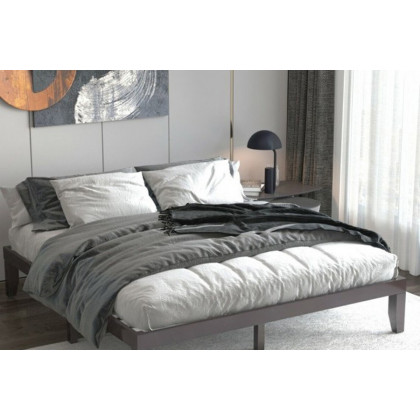 FaFurn - 14 Inch Modern Rubberwood Chocolate Platform Bed in King Size
