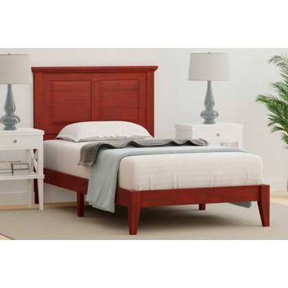 FaFurn Traditional Twin Size Platform Bed with Headboard - Cherry, Wood