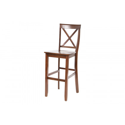 FaFurn X-Back 30-Inch Solid Wood Barstool (Set of 2) - Mahogany