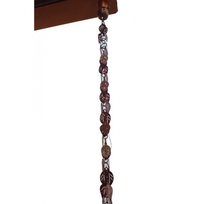 FaFurn - Pure Copper 8.5 Ft Leaves Rain Chain Rainwater Downspout