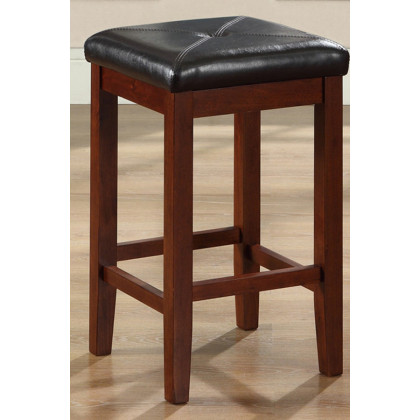 FaFurn - Vintage Bar Stools with Faux Leather Cushion Seat (Set of 2)
