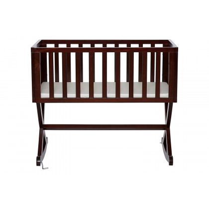 FaFurn Solid Wood Rocking Baby Glider Cradle with Crib Mattress - Cherry