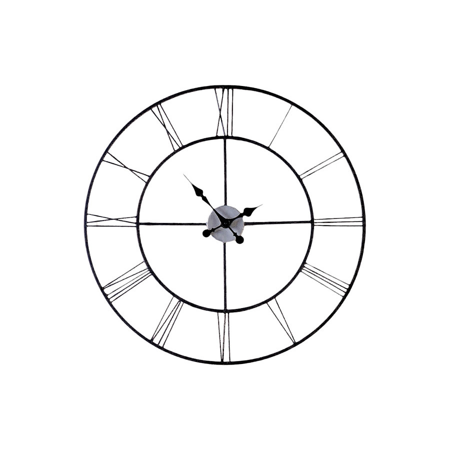 FaFurn - Oversized 30-Inch Black Wall Clock with Roman Numerals