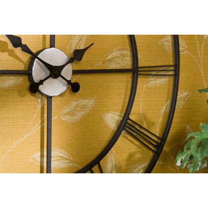 FaFurn - Oversized 30-Inch Black Wall Clock with Roman Numerals