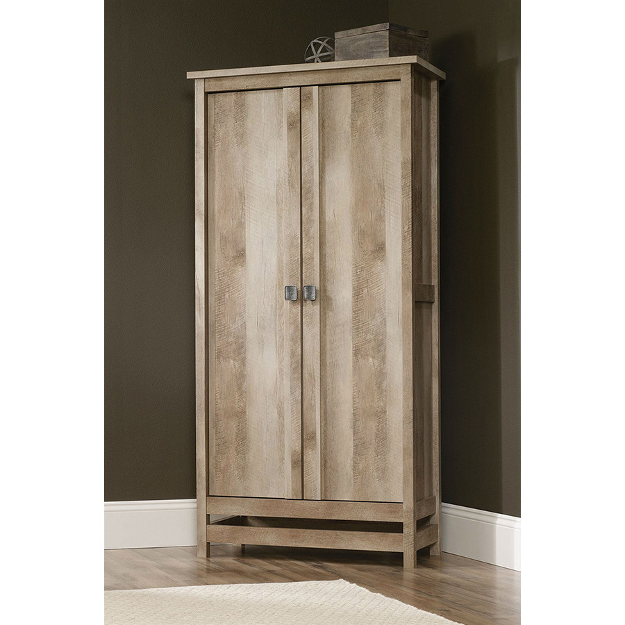 FaFurn - Cottage Style Wardrobe Armoire Storage Cabinet in Light Wood Finish