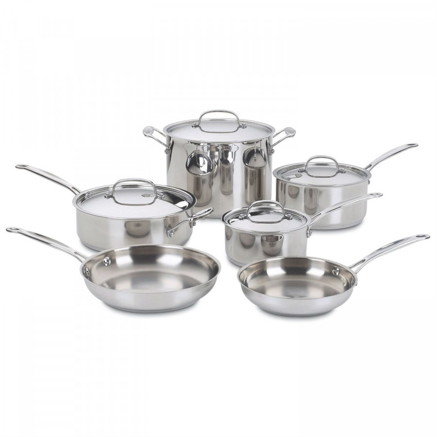 FaFurn - 10-Piece Cookware Set in Stainless Steel