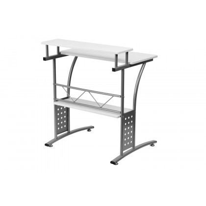 FaFurn - Modern Metal Frame Computer Desk with Laminate Top and Raised Shelf
