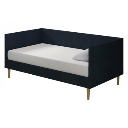 FaFurn - Twin Mid-Century Modern Dark Blue Linen Upholstered Daybed