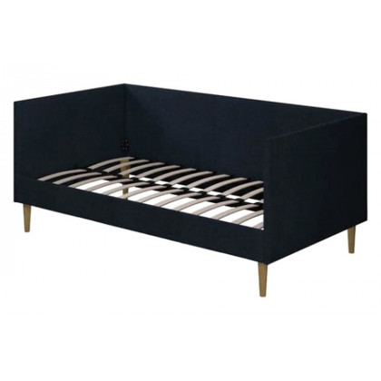 FaFurn - Twin Mid-Century Modern Dark Blue Linen Upholstered Daybed