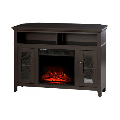 FaFurn - Electric Fireplace Mantel TV Stand with Adjustable Shelves 2 Storage Cabinets