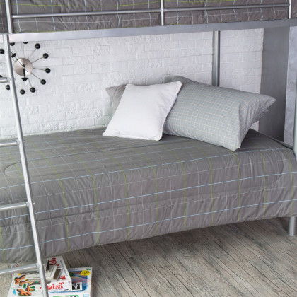 FaFurn - Twin Size Bunk Bed with Ladder in Silver, Metal