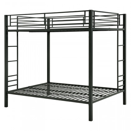 FaFurn Modern Full Size Bunk Bed - Black, Metal