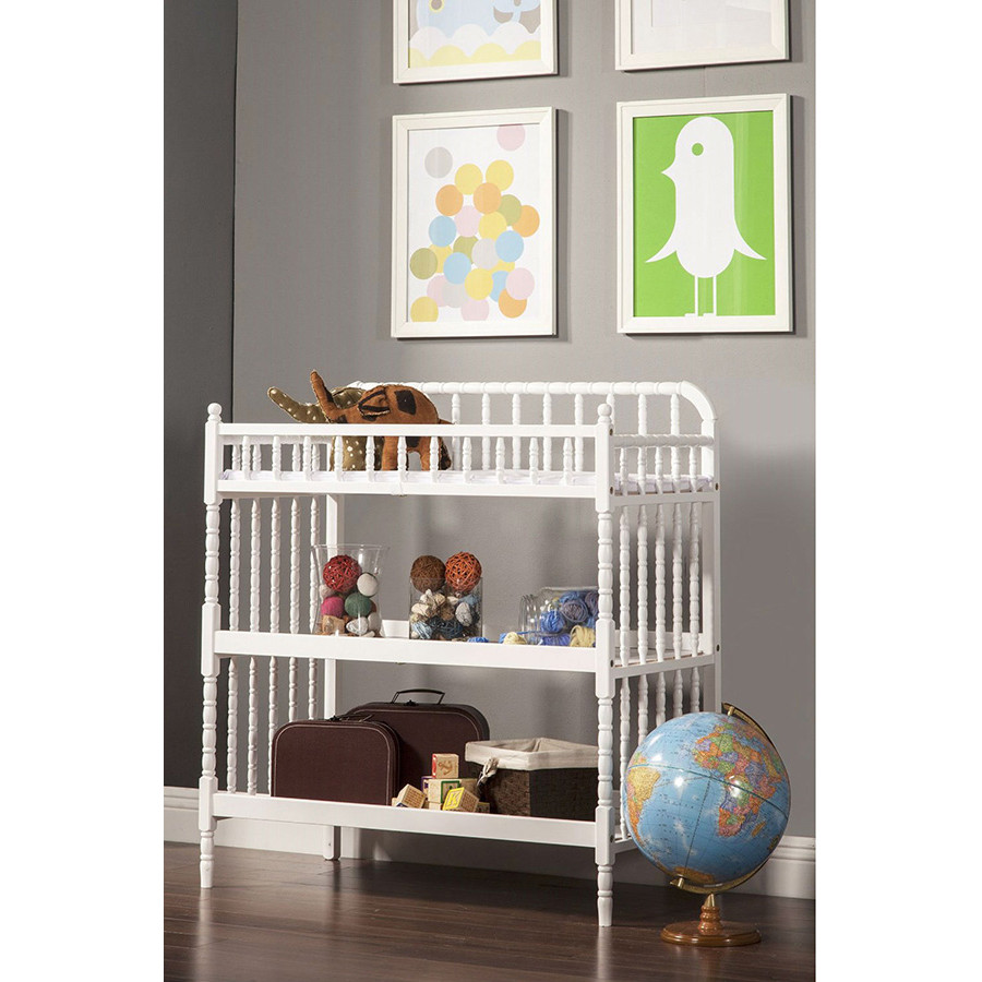 FaFurn Wood Changing Table with 1-Inch Waterproof Changing Pad - White