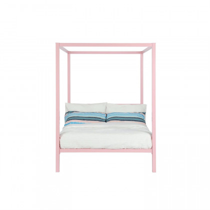 FaFurn - Full Size Canopy Bed Frame in Pink, Metal