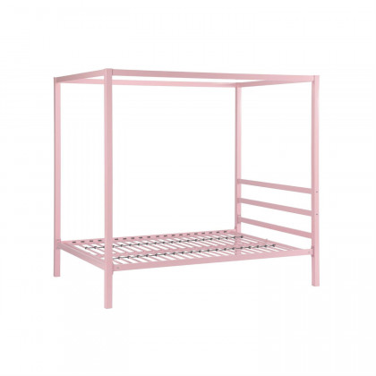 FaFurn - Full Size Canopy Bed Frame in Pink, Metal