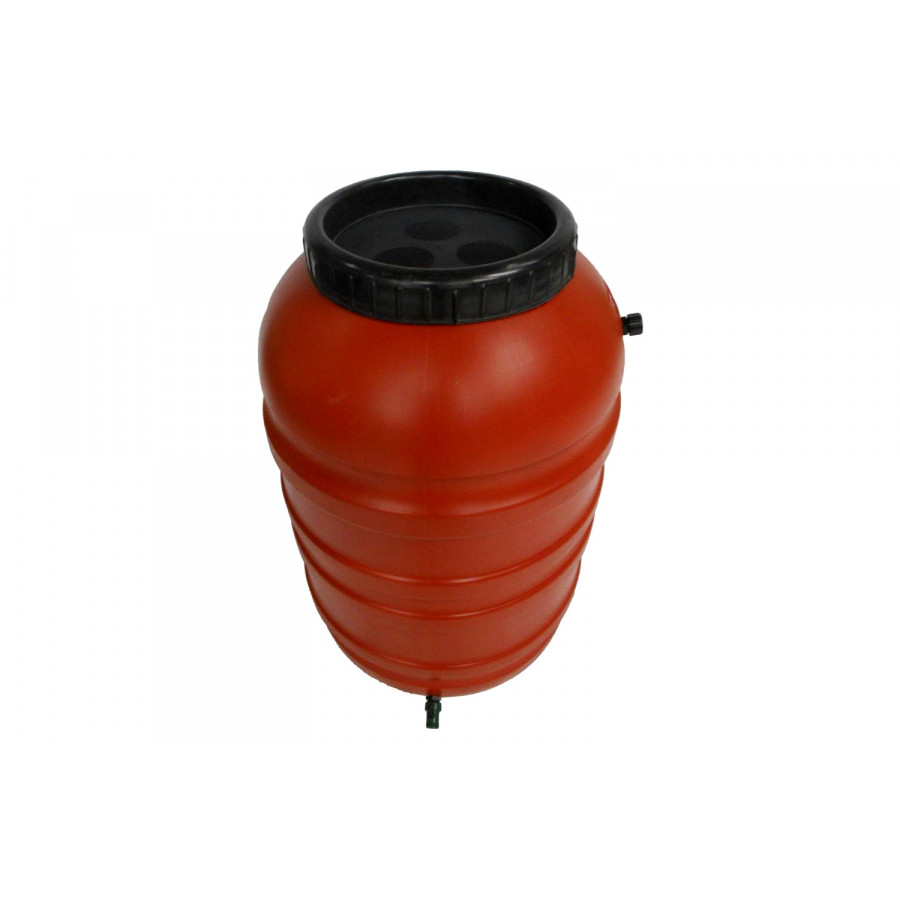 FaFurn - Terra Cotta Red Hdpe Plastic 55-Gallon Rain Barrel with Spigot