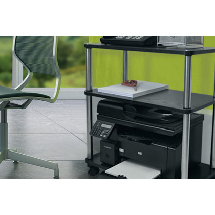 FaFurn - 3-Shelf Mobile Home Office Caddy Printer Stand Cart in Black