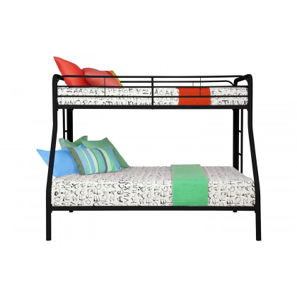 FaFurn - Twin Over Full Size Bunk Bed in Sturdy Black Metal