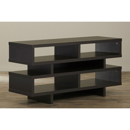 FaFurn - Modern TV Stand Entertainment Center in Dark Brown Wood Finish