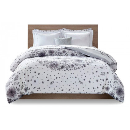 FaFurn 8-Piece Floral Pattern Microfiber Comforter Set - Twin Size