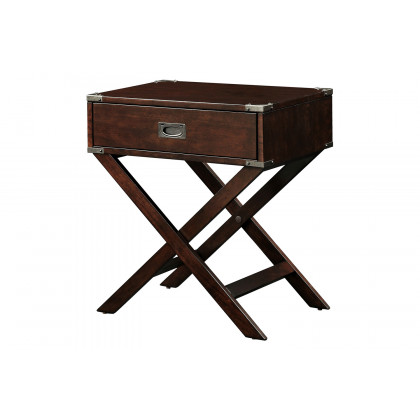 FaFurn - 1-Drawer End Table/Nightstand with Modern Classic X Style Legs