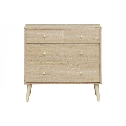 FaFurn Modern Farmhome 4 Drawer Easy Glide Storage Dresser - Oak