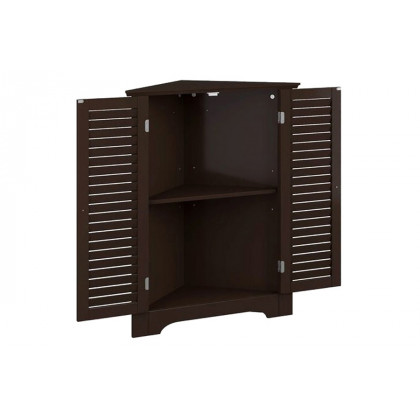 FaFurn Corner 2 Door Space Saving Bathroom Storage Cabinet - Espresso