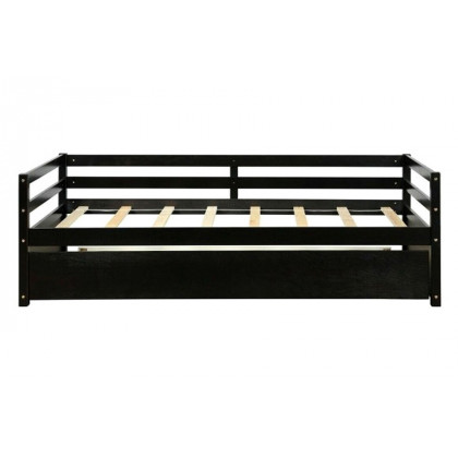 FaFurn Twin/Twin Dorm Style Trundle Daybed Platform Bed Frame - Espresso