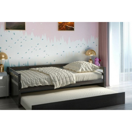 FaFurn Twin/Twin Dorm Style Trundle Daybed Platform Bed Frame - Espresso