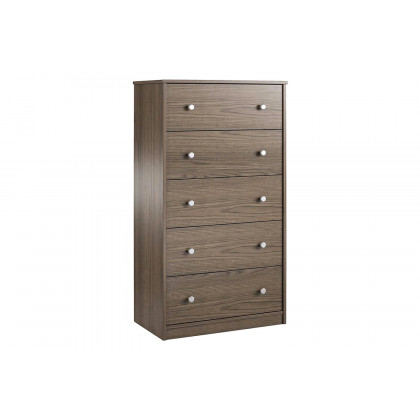 FaFurn - Modern 5-Drawer Bedroom Chest Dresser in Wood Finish
