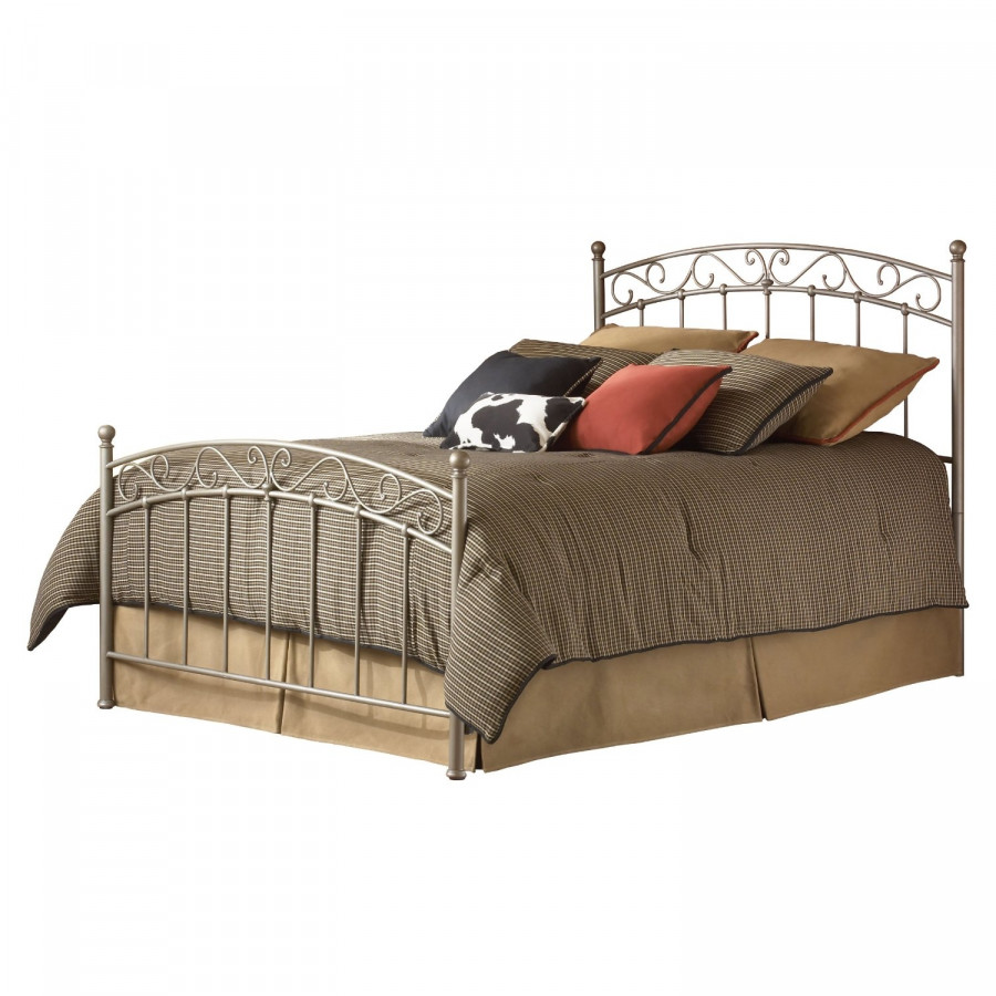 FaFurn - Full Size Bed Frame with Gentle Arch Headboard and Footboard in Metal
