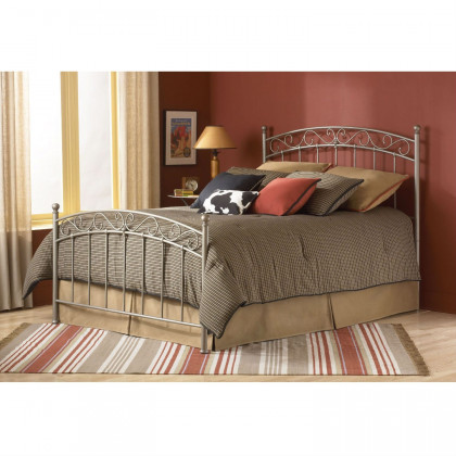 FaFurn - Full Size Bed Frame with Gentle Arch Headboard and Footboard in Metal
