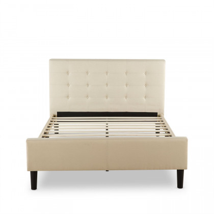 FaFurn - Full Size Bed Frame with Button Tufted Headboard/Footboard in Taupe
