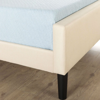 FaFurn - Full Size Bed Frame with Button Tufted Headboard/Footboard in Taupe