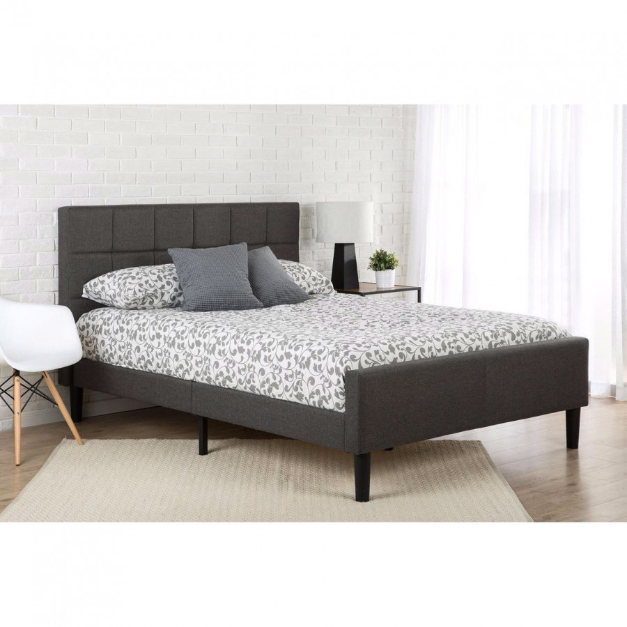 FaFurn - Full Size Platform Bed Frame with Headboard and Footboard