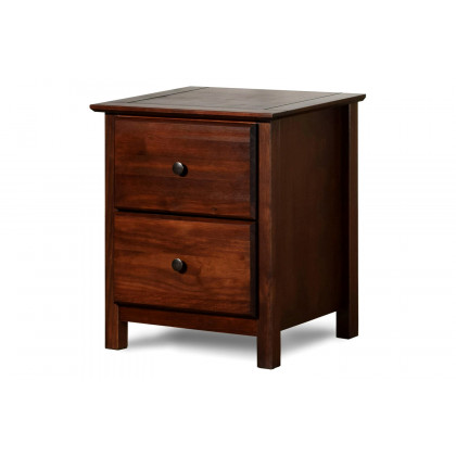 FaFurn - Farmhouse Solid Pine Wood 2 Drawer Nightstand