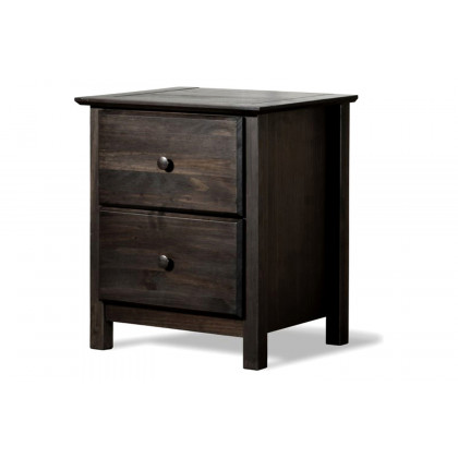 FaFurn - Farmhouse Solid Pine Wood 2 Drawer Nightstand