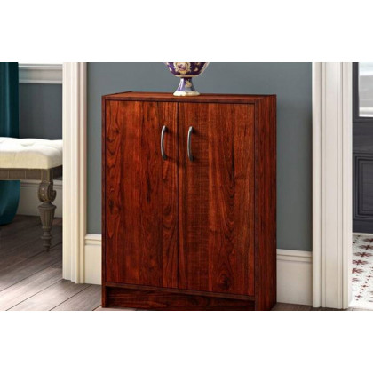 FaFurn - Modern Cherry 2 Door Adjustable Shelves Accent Cabinet Storage Chest