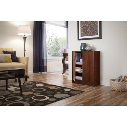 FaFurn - Modern Cherry 2 Door Adjustable Shelves Accent Cabinet Storage Chest