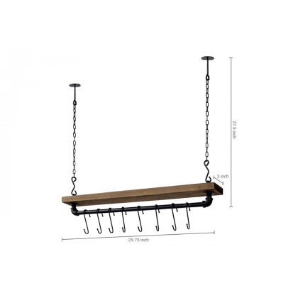 FaFurn - Farmhome Rustic Industrial 8 S-Hooks Ceiling Mounted Hanging Pot Rack