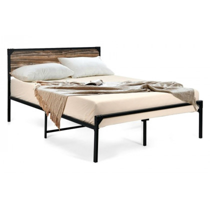 FaFurn - Rustic Farmhome Metal Wood Platform Bed Frame