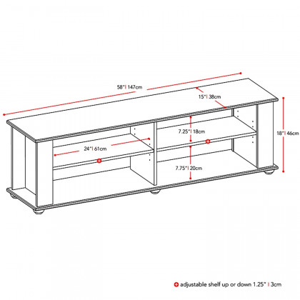 FaFurn - Modern TV Stand in Black, Wood