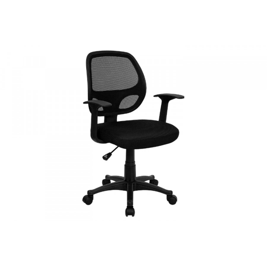 FaFurn - Black Mesh Mid-Back Office Chair
