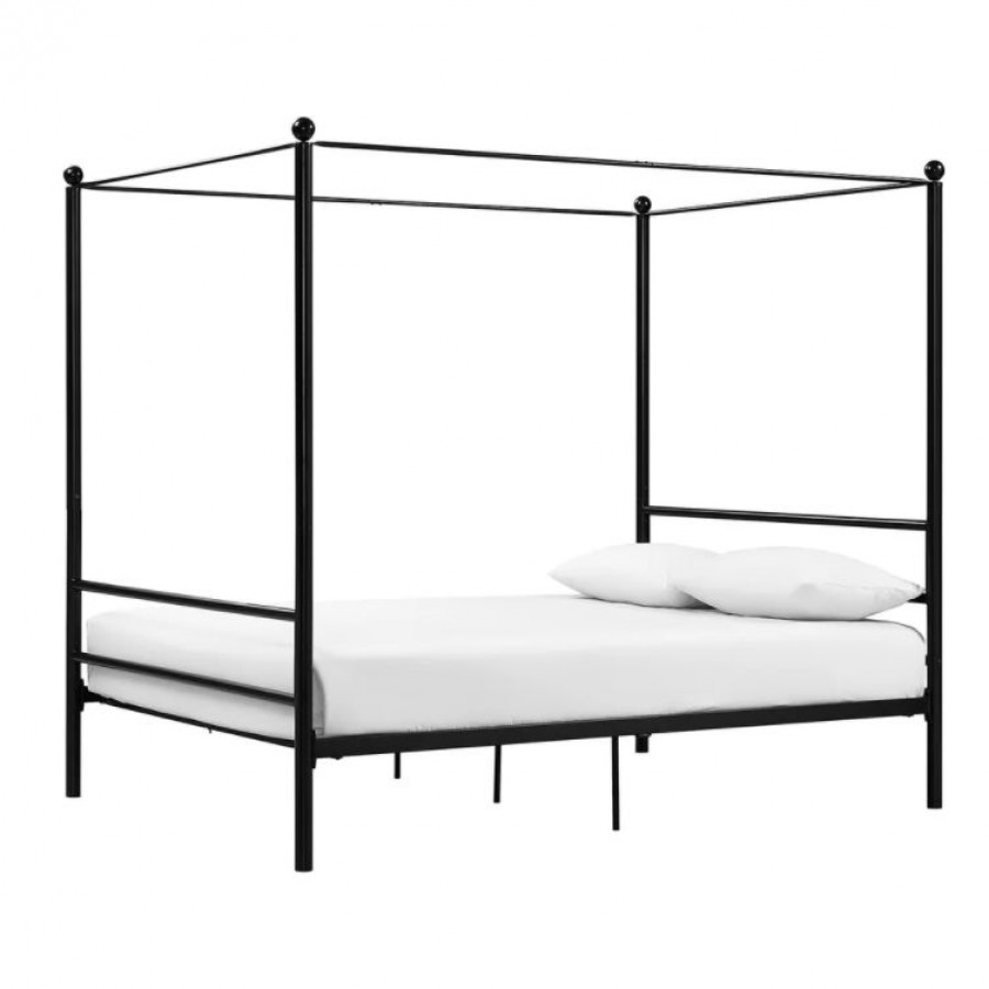 FaFurn - Full Size Canopy Bed Frame in Black, Metal