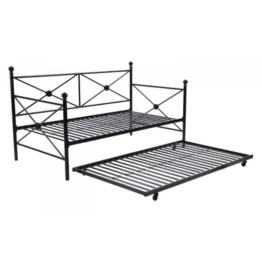FaFurn - Metal Daybed with Twin Roll-Out Trundle Bed