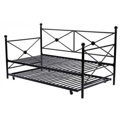 FaFurn - Metal Daybed with Twin Roll-Out Trundle Bed
