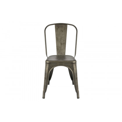 FaFurn - Stackable Modern Cafe Bistro Dining Side Chair in Gun Metal Finish (Set of 4)