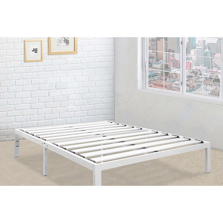 FaFurn - Full Size Heavy Duty Metal Platform Bed Frame in White
