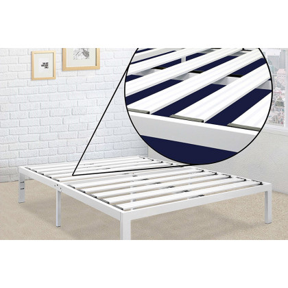 FaFurn - Full Size Heavy Duty Metal Platform Bed Frame in White