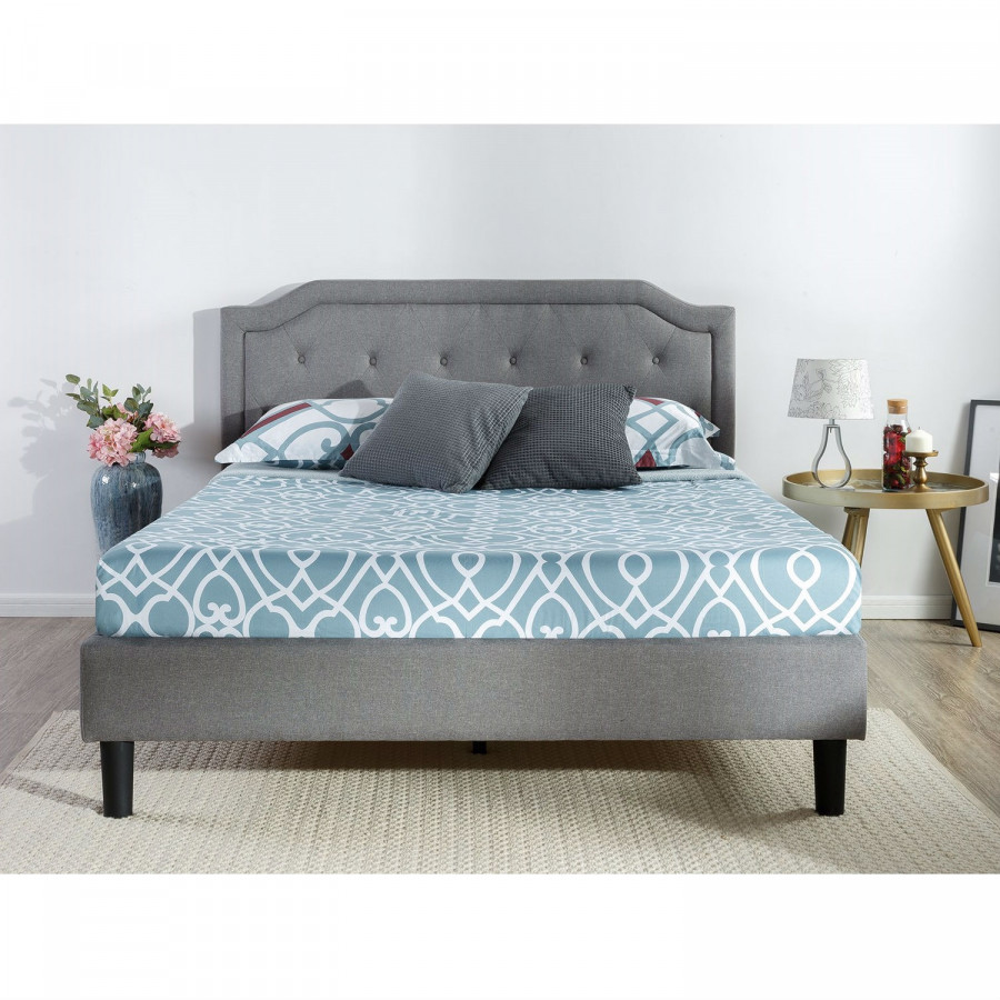 FaFurn - Full Size Platform Bed Frame with Classic Button Tufted Headboard